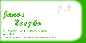 janos meszko business card